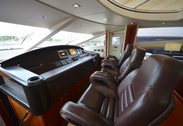 inside of a car aboard PHOENIX Yacht for Sale