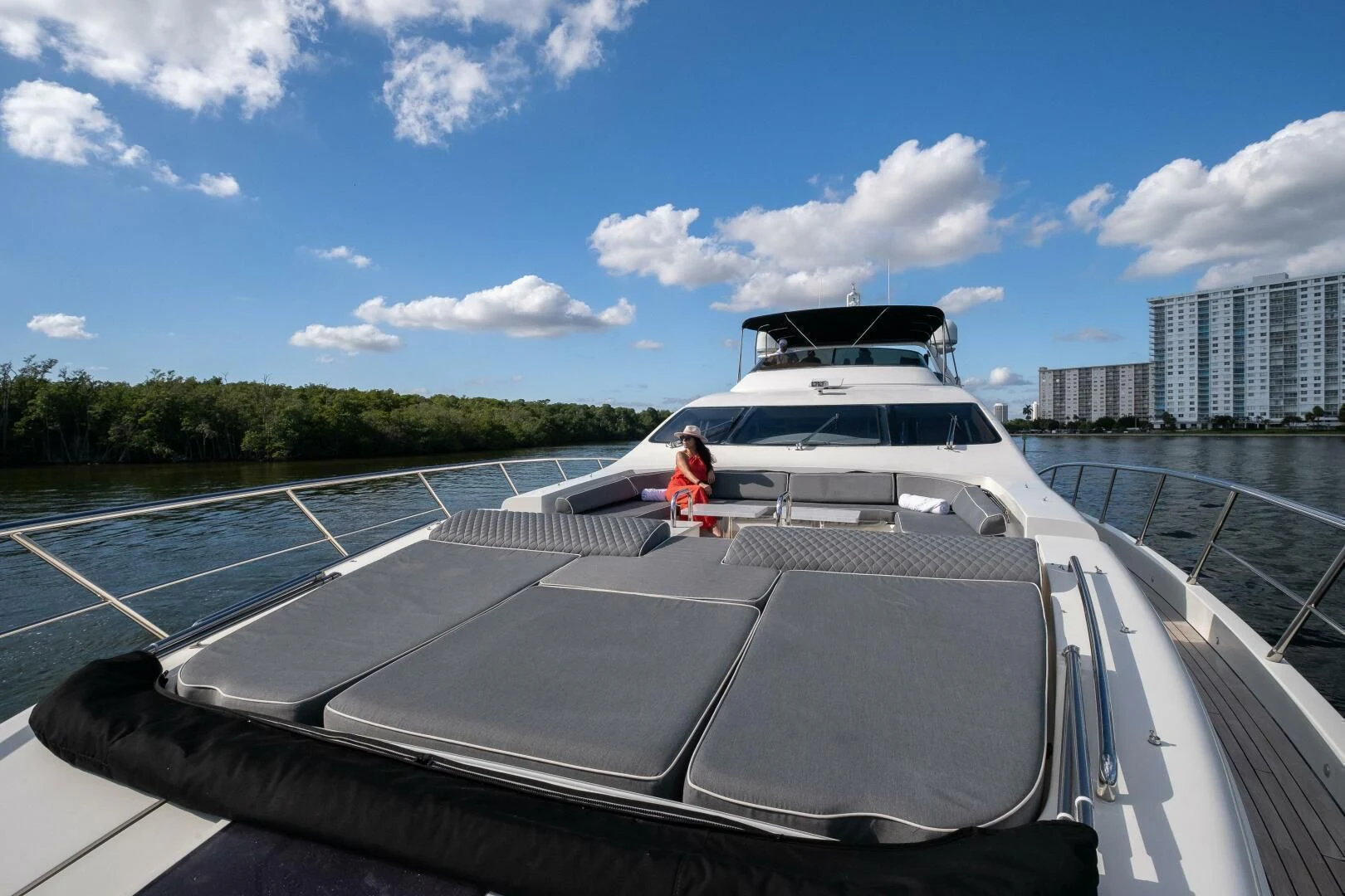 a person standing on a boat aboard INTERVENTION Yacht for Sale
