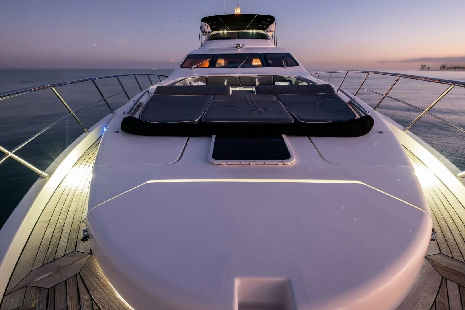 the front of a car on a ferry aboard INTERVENTION Yacht for Sale