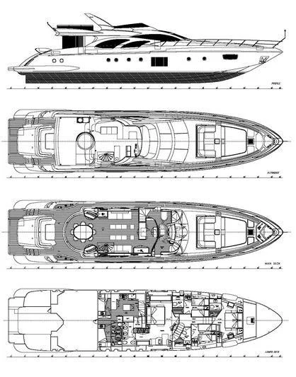 diagram, engineering drawing aboard INTERVENTION Yacht for Sale