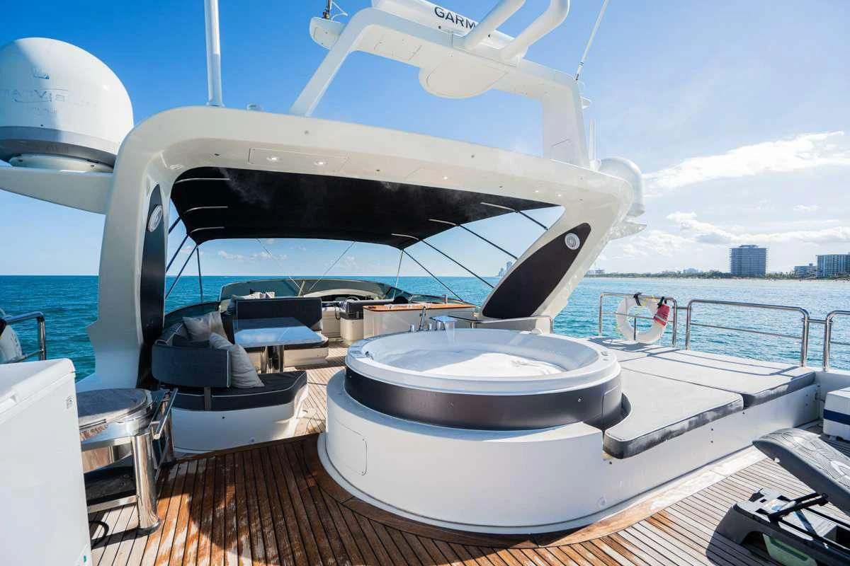 a boat on a deck aboard INTERVENTION Yacht for Sale
