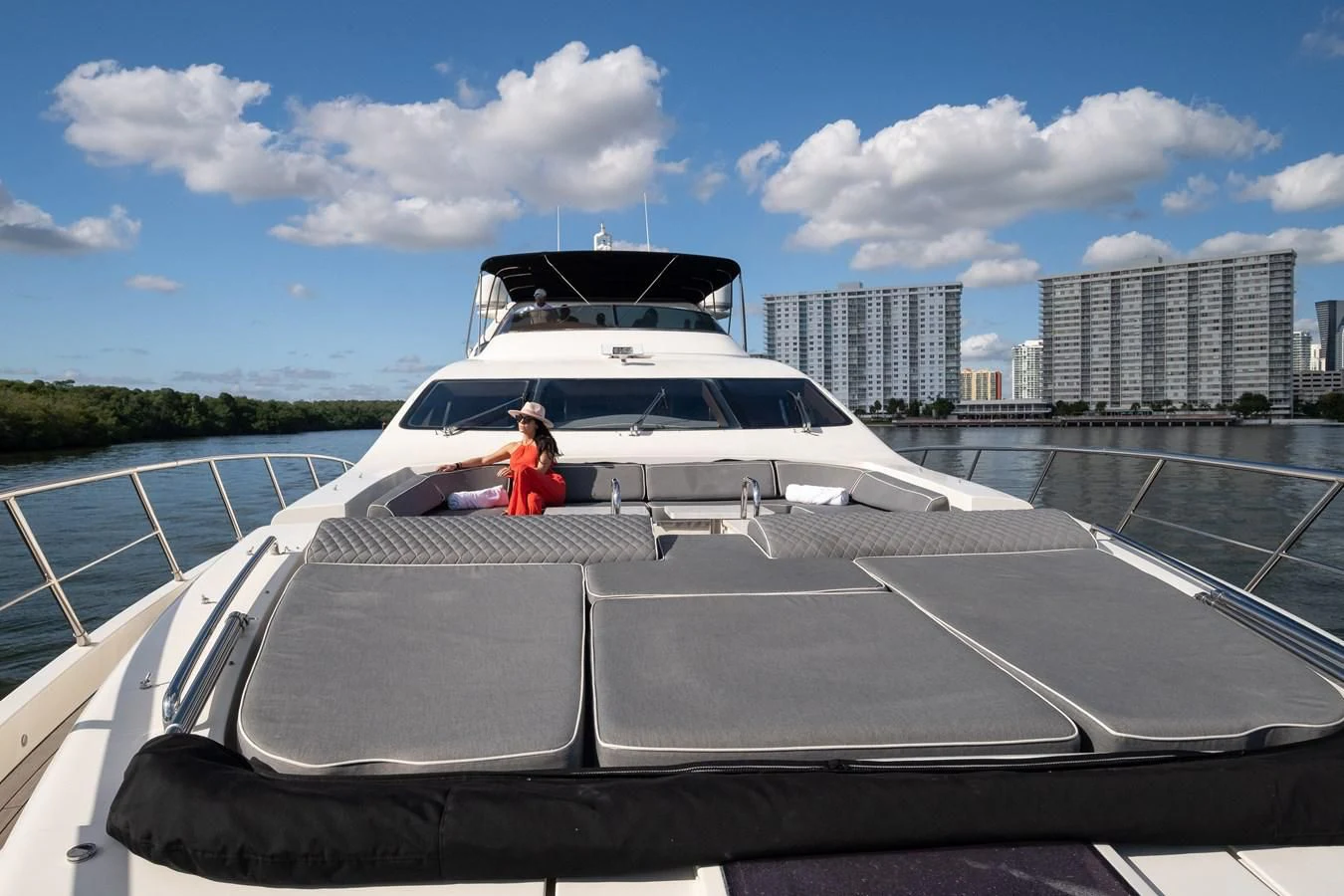 a person sitting on a boat aboard INTERVENTION Yacht for Sale
