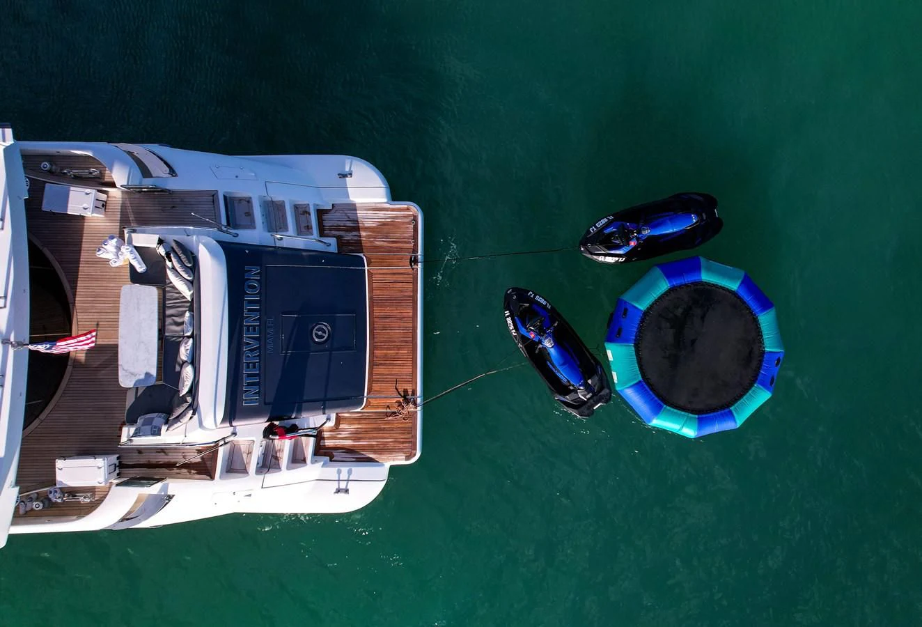 a boat with a camera attached to it aboard INTERVENTION Yacht for Sale