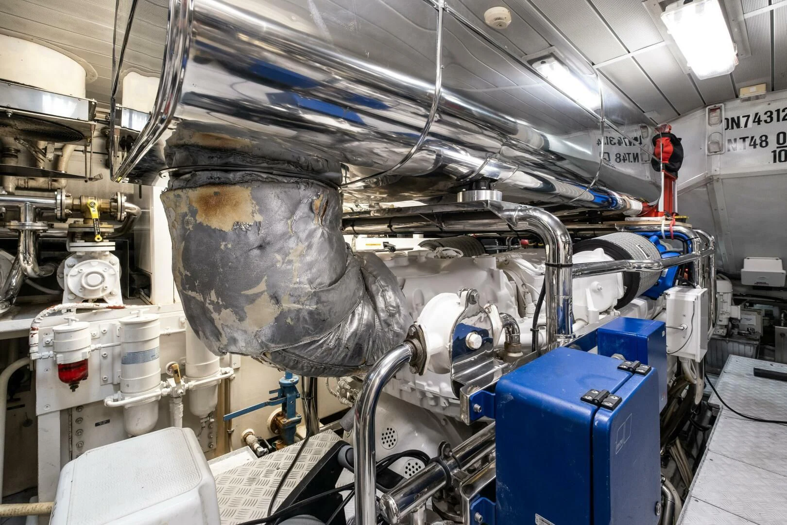 a large metal machine aboard INTERVENTION Yacht for Sale