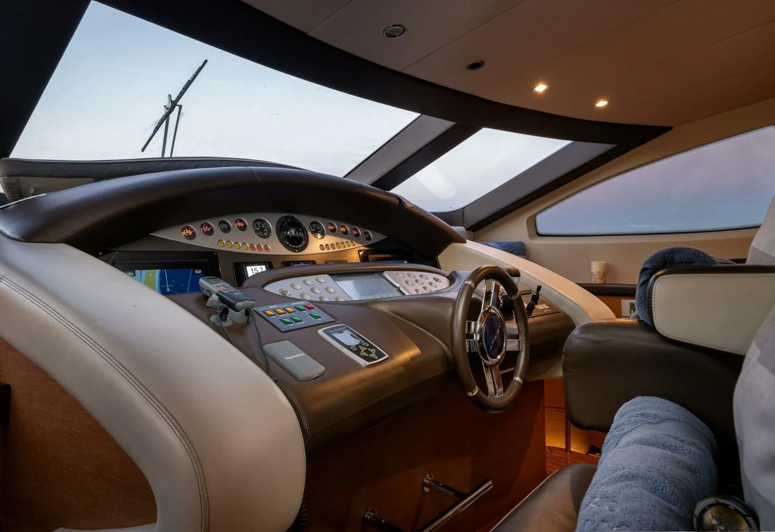 the interior of a car aboard INTERVENTION Yacht for Sale