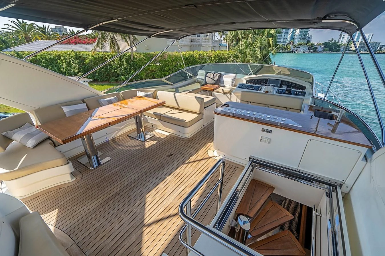 a boat on a deck aboard INTERVENTION Yacht for Sale
