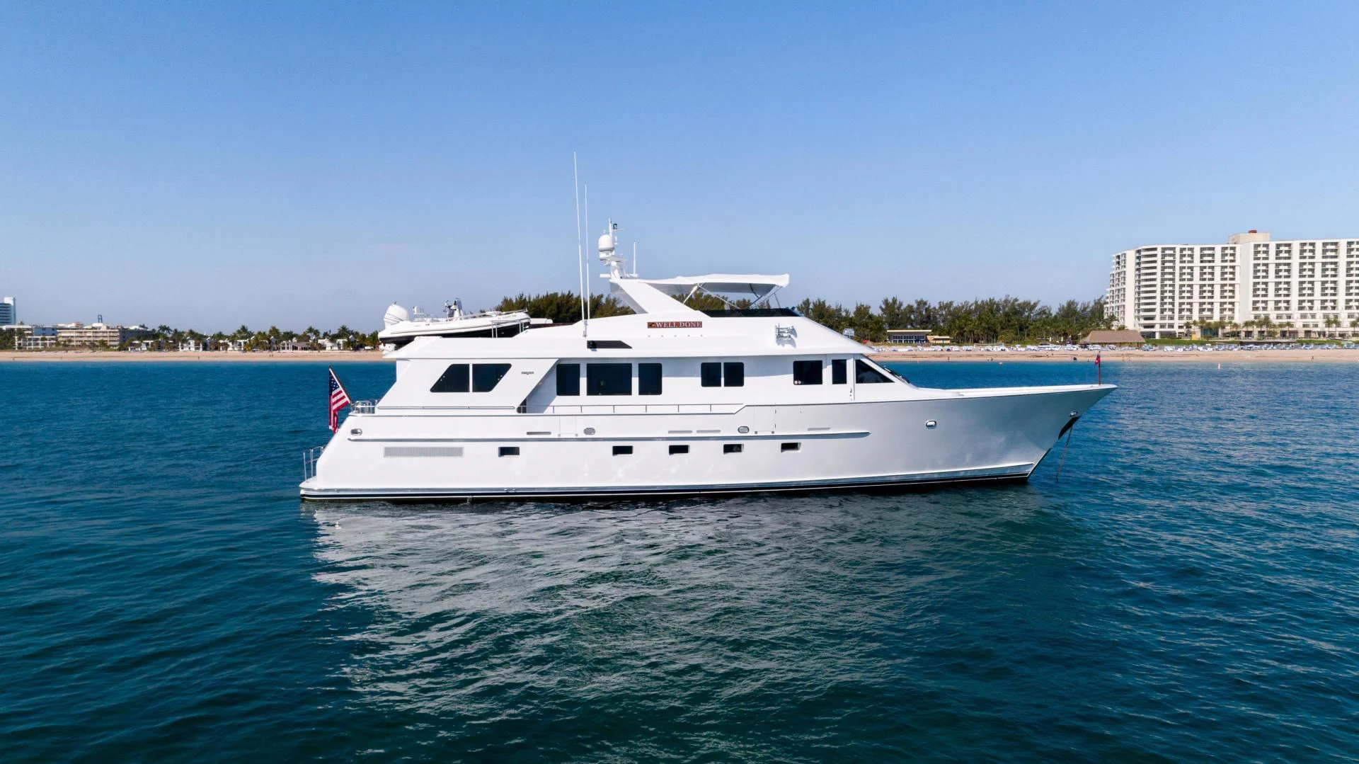 a boat on the water aboard WELL DONE Yacht for Sale