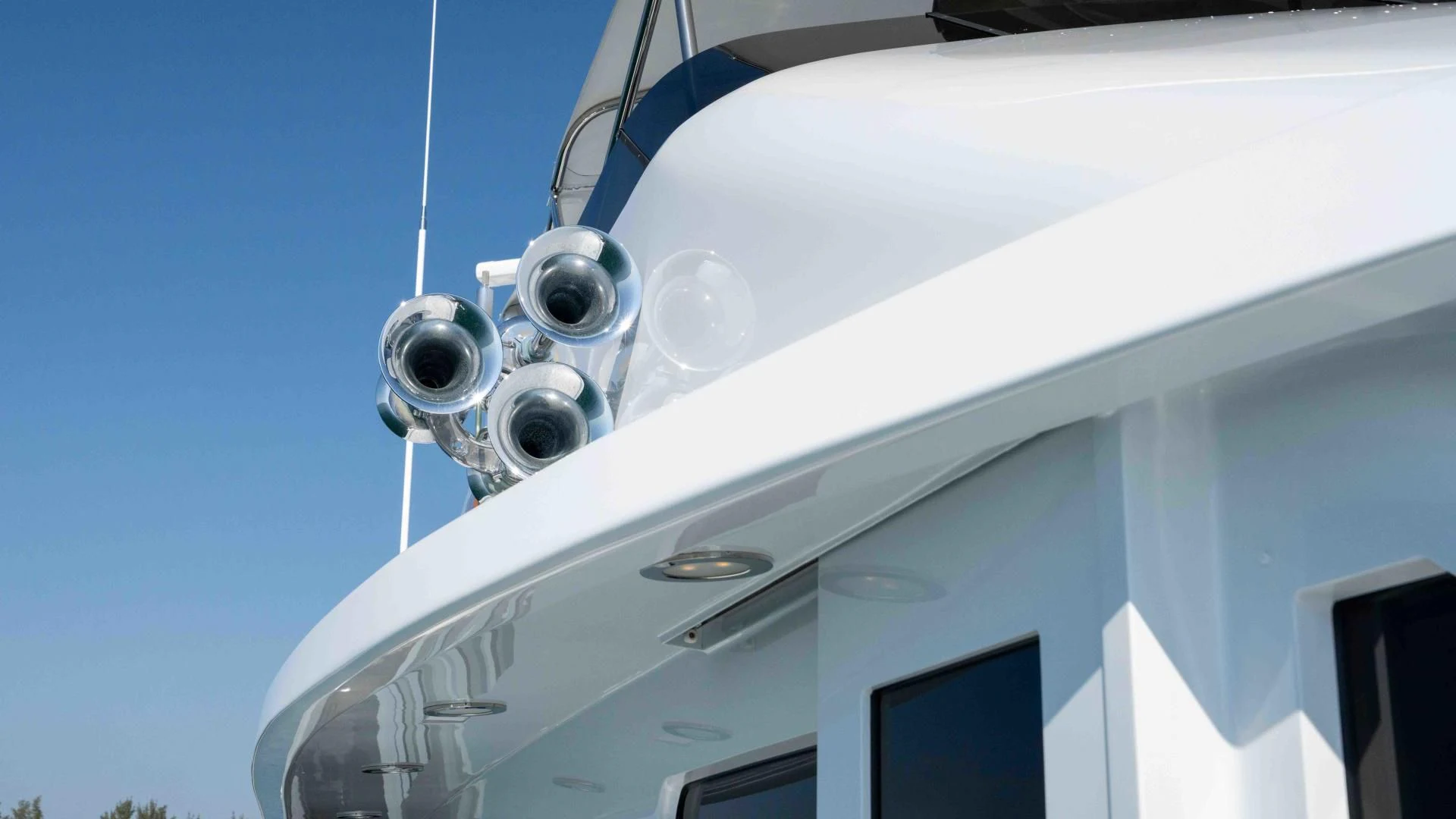 a close-up of a satellite aboard WELL DONE Yacht for Sale