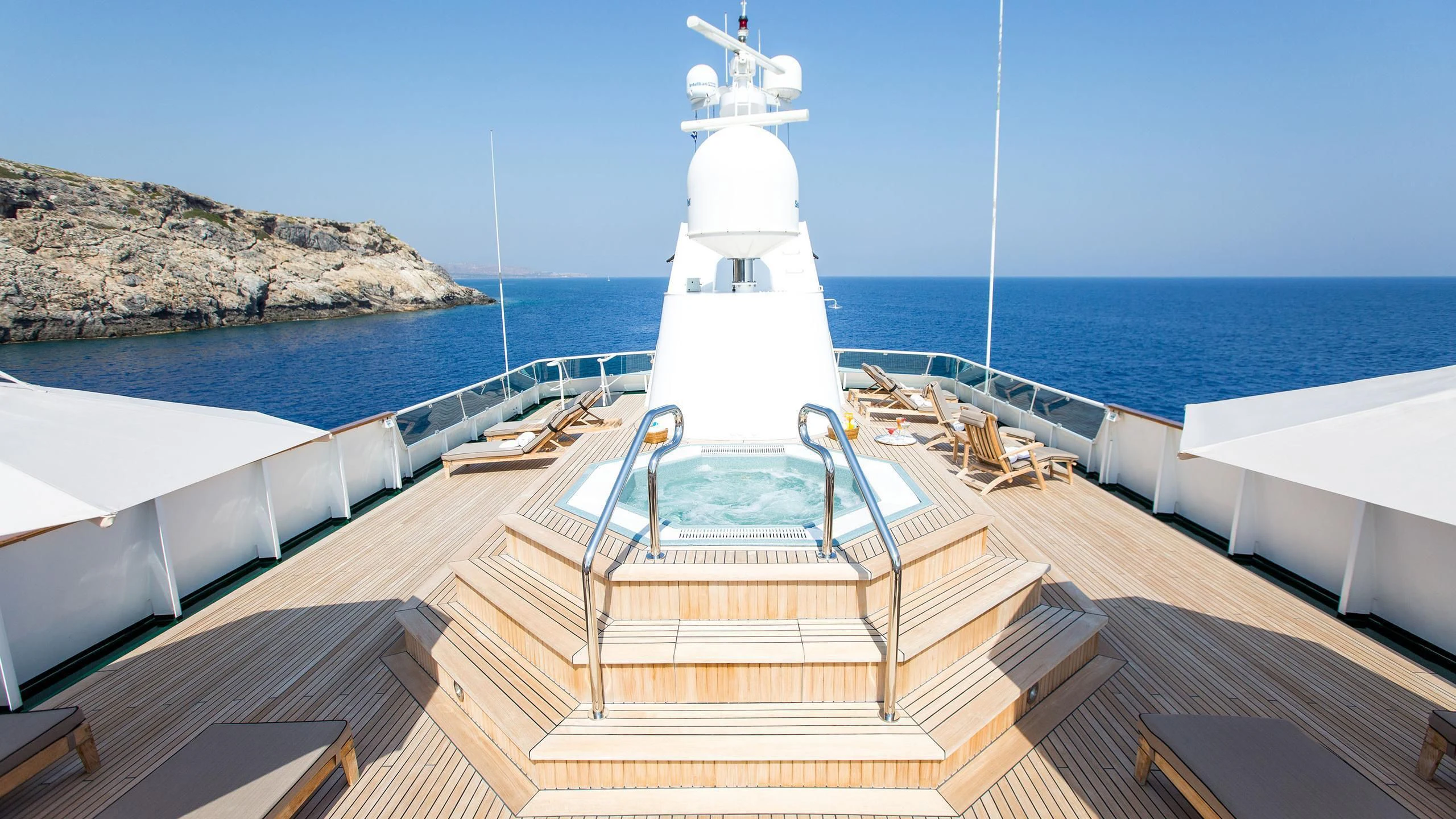 a boat on the water aboard ESMERALDA Yacht for Sale