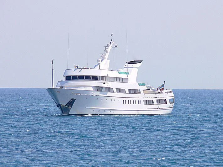 a boat in the water aboard ESMERALDA Yacht for Sale