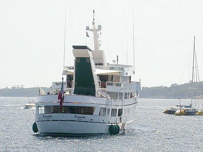 a boat in the water aboard ESMERALDA Yacht for Sale
