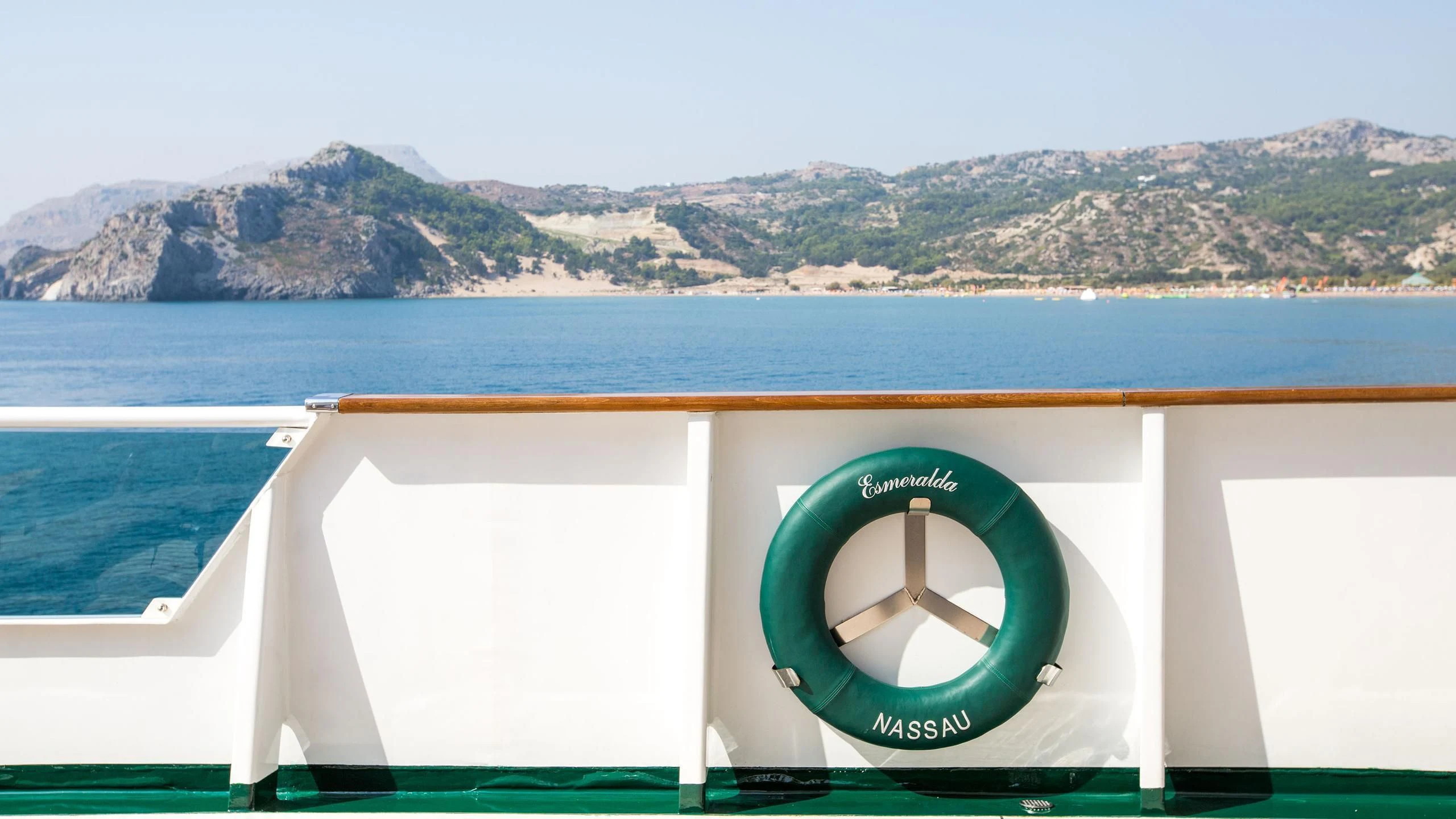 a sign on a boat aboard ESMERALDA Yacht for Sale