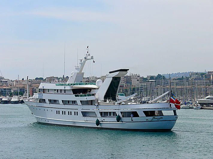a boat in the water aboard ESMERALDA Yacht for Sale