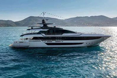 a white boat in the water aboard SEVEN Yacht for Sale