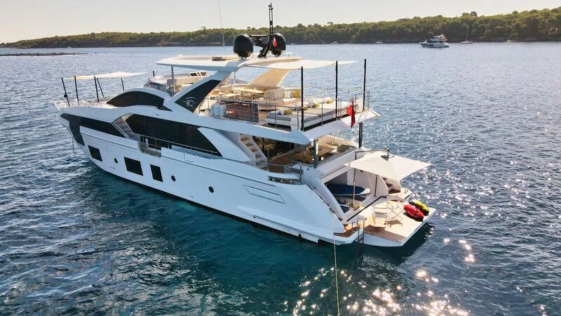 a boat on the water aboard WAVE Yacht for Sale