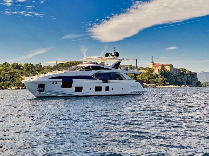 a boat on the water aboard WAVE Yacht for Sale