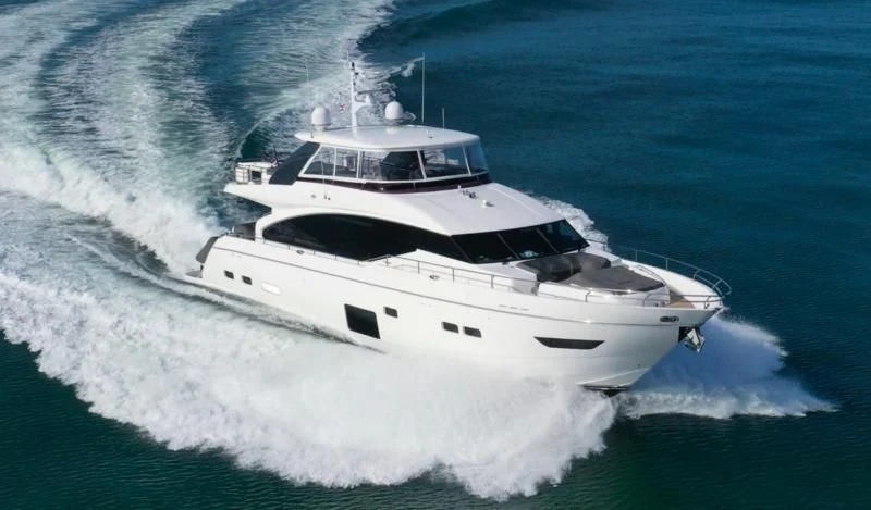 a boat on the water aboard WAVE Yacht for Sale