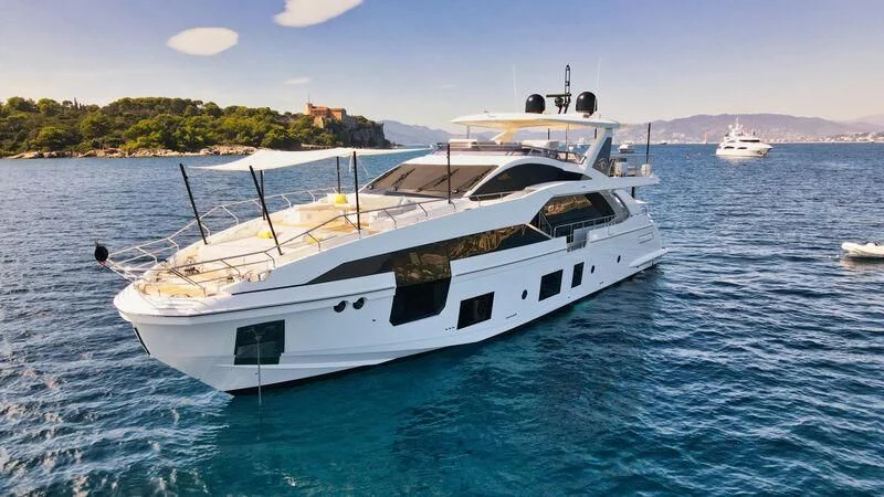 a boat on the water aboard WAVE Yacht for Sale
