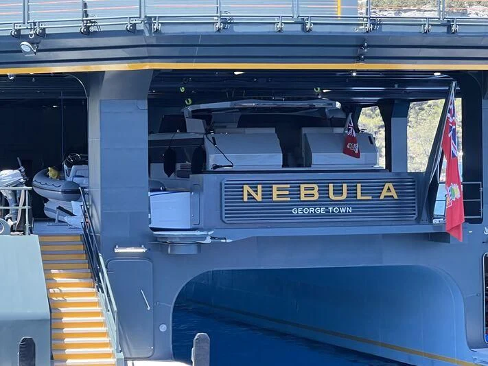 the inside of a vehicle aboard NEBULA Yacht for Sale