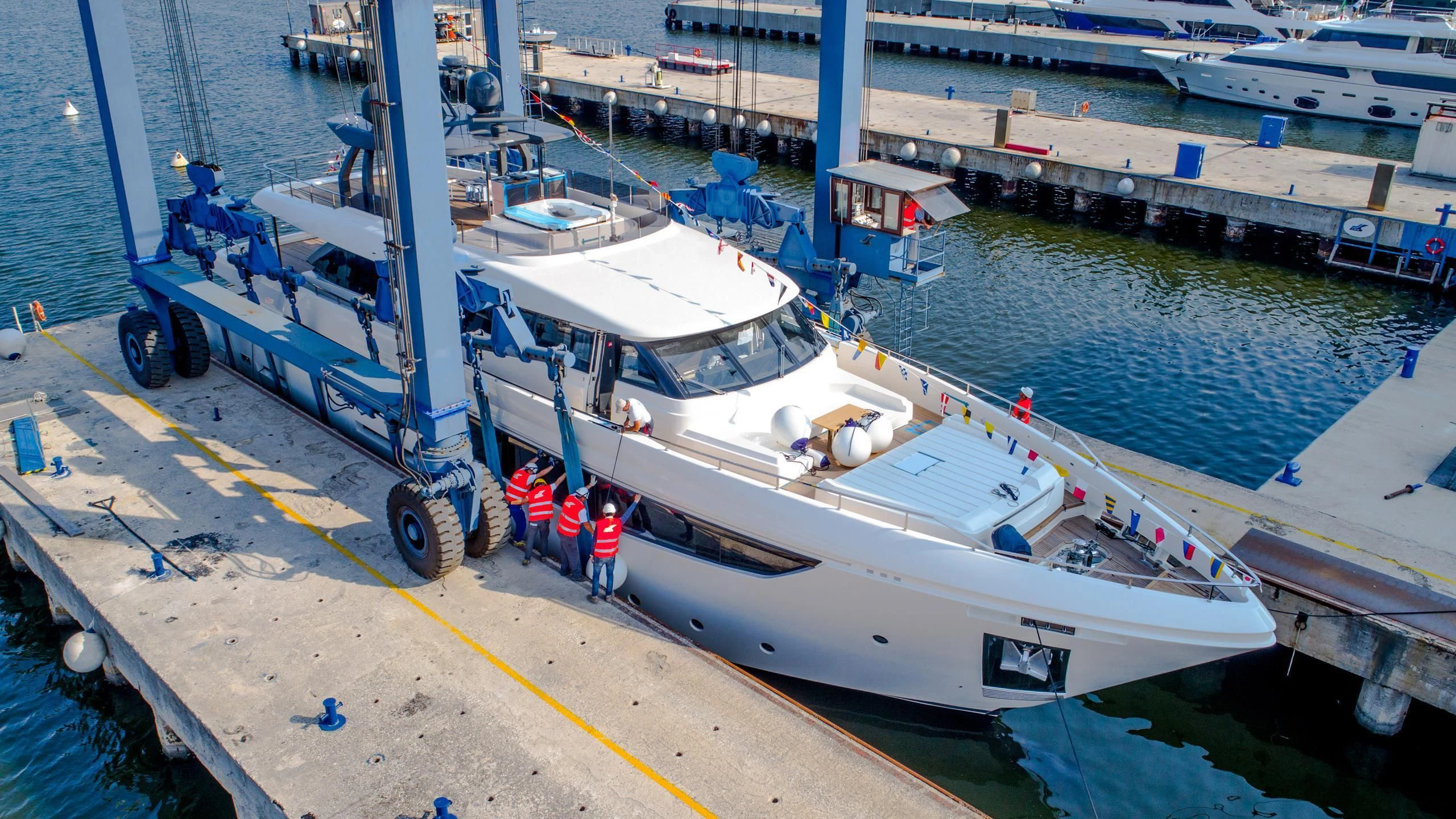 a boat on a dock aboard NP Yacht for Sale