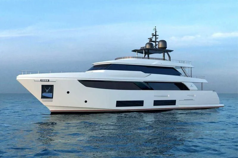 a white yacht in the water aboard NP Yacht for Sale