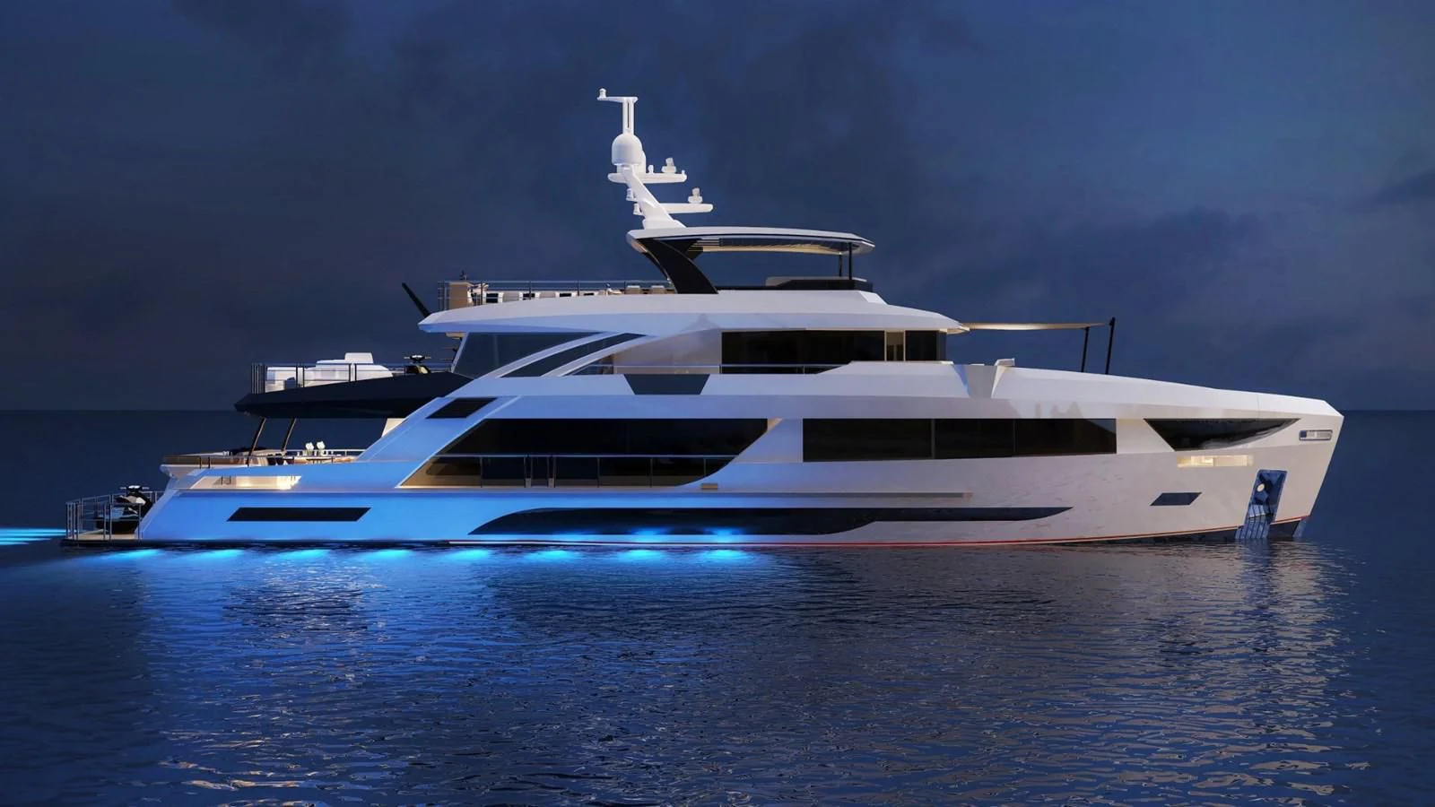 a white yacht in the water aboard FAMILIA Yacht for Sale