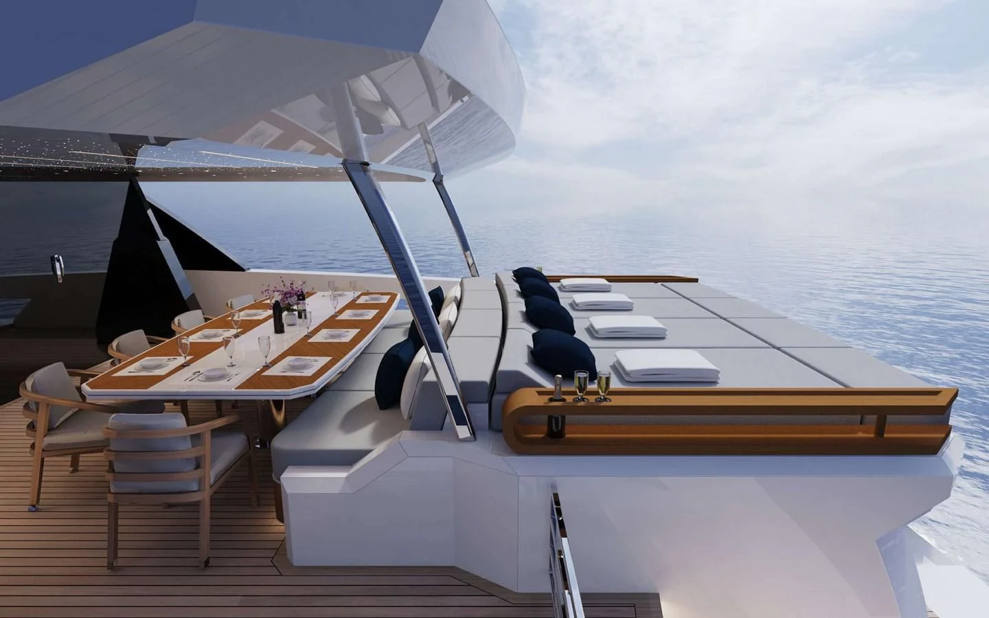 a boat on the water aboard FAMILIA Yacht for Sale