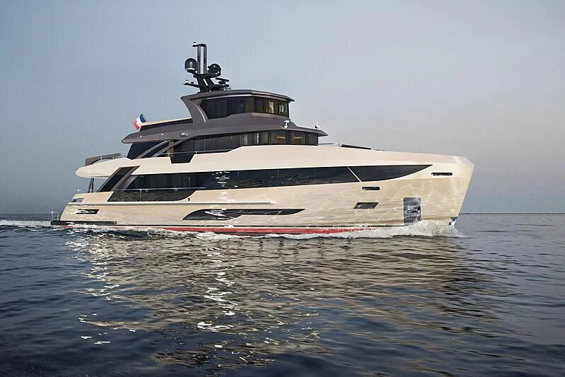 a large ship in the water aboard FAMILIA Yacht for Sale