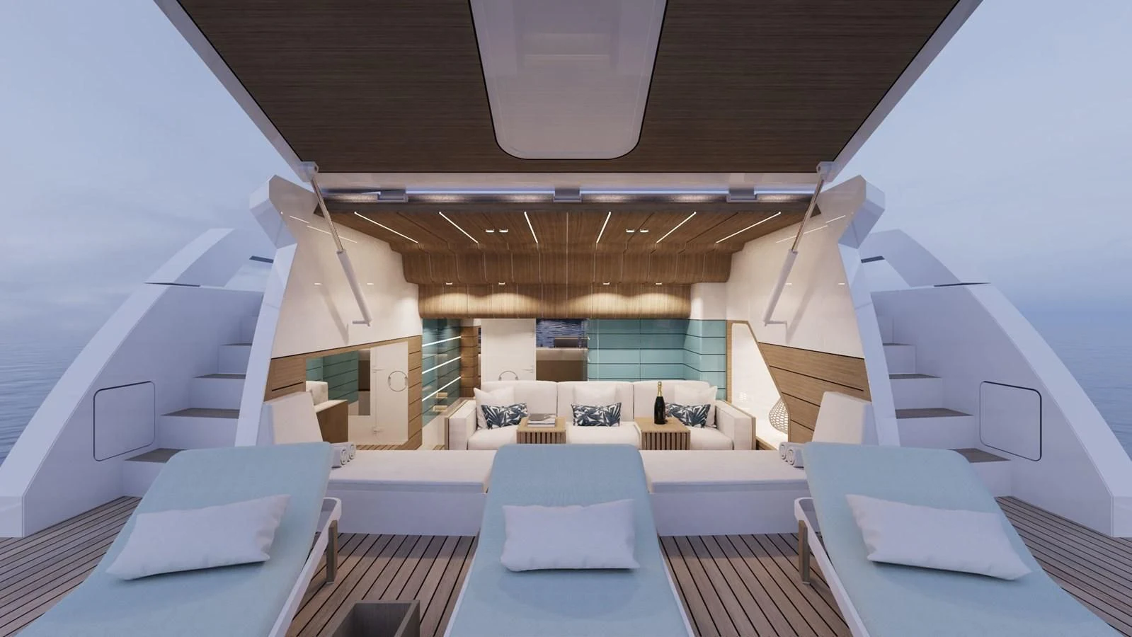 a room with a pool aboard FAMILIA Yacht for Sale