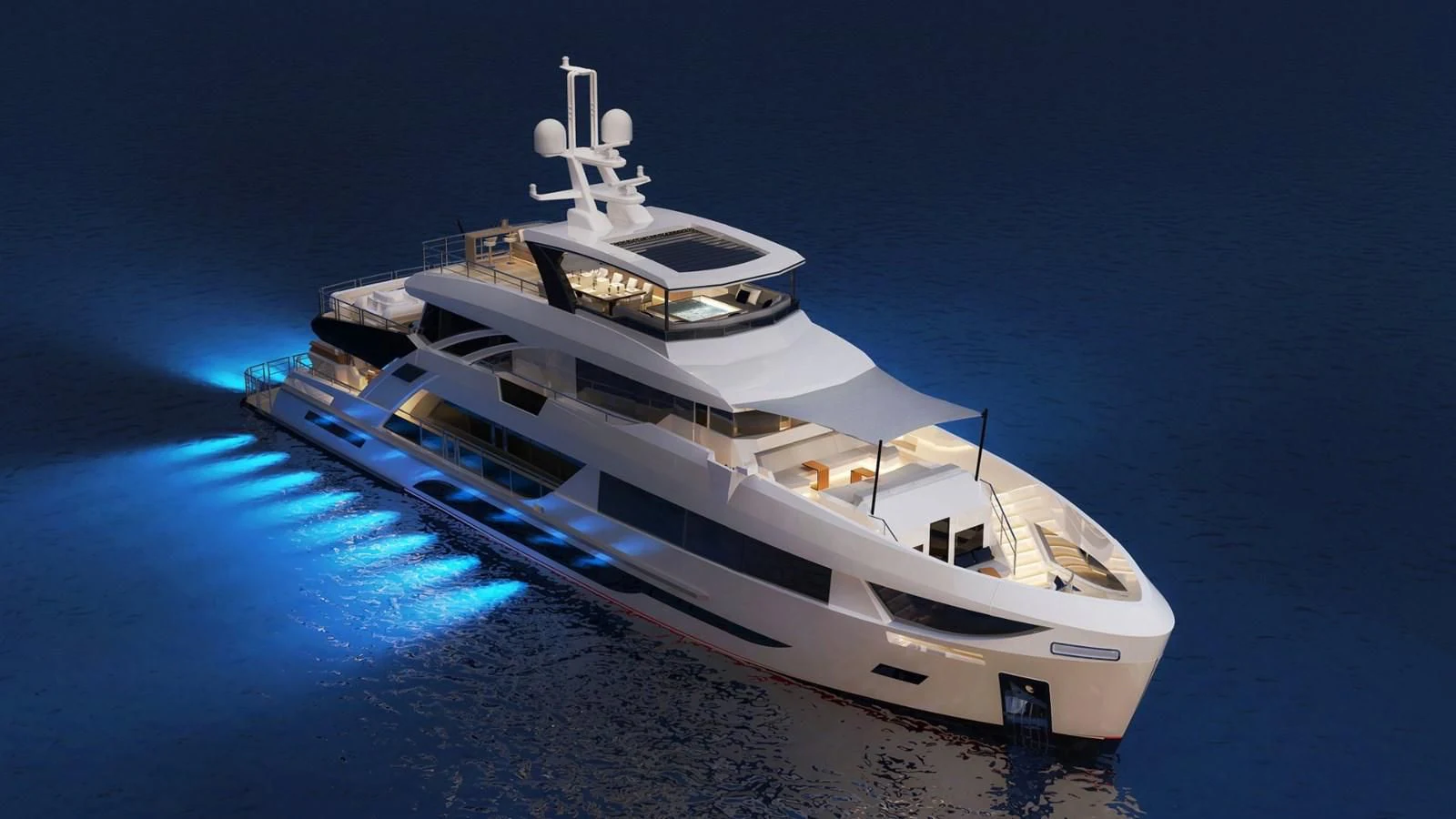 a white yacht on the water aboard FAMILIA Yacht for Sale