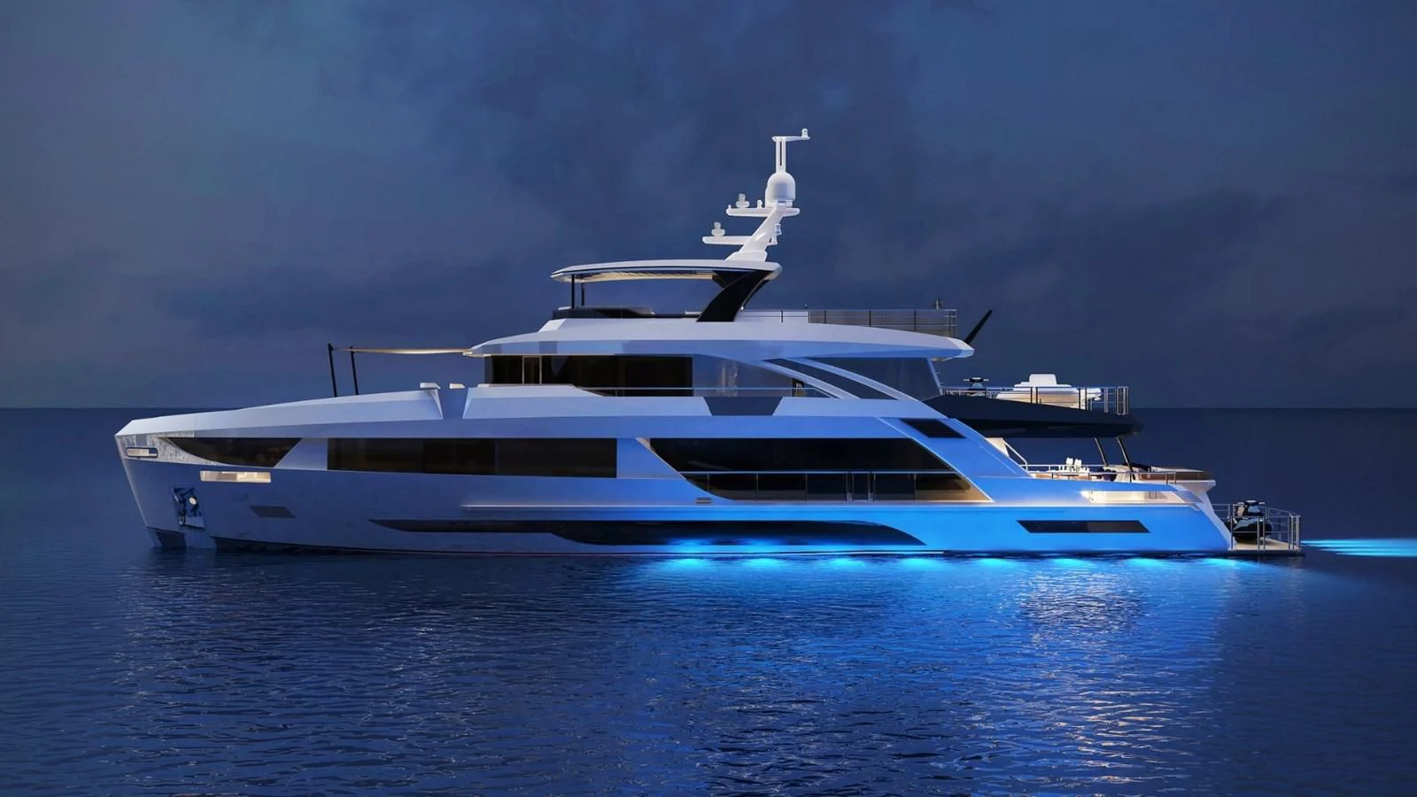 a white yacht in the water aboard FAMILIA Yacht for Sale