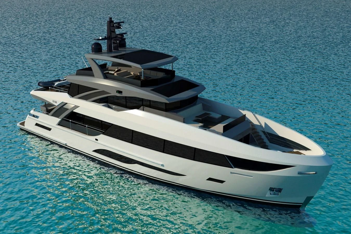 a white yacht on the water aboard FAMILIA Yacht for Sale