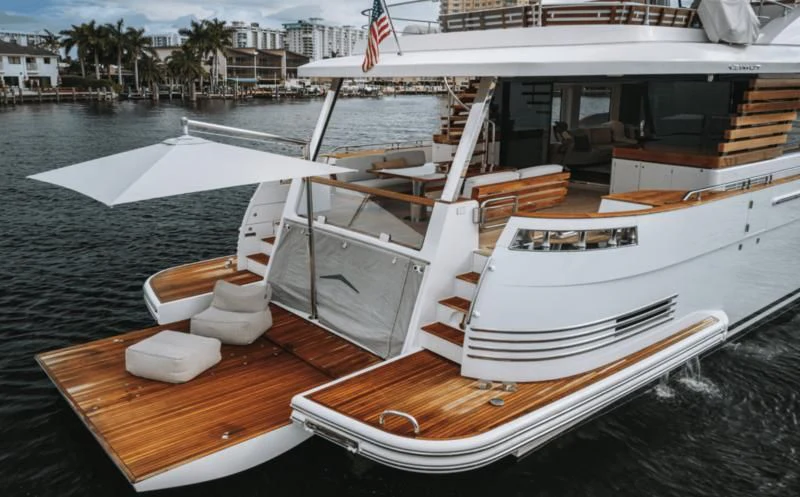 a boat on the water aboard GAS Yacht for Sale