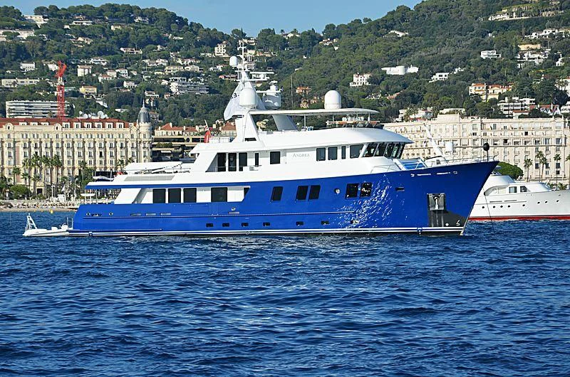 a large boat in the water aboard B5 Yacht for Sale