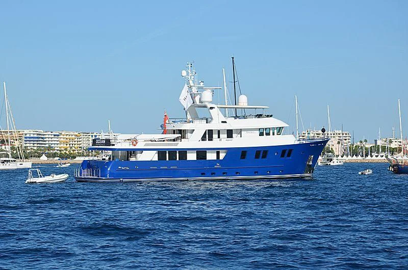 a large boat in the water aboard B5 Yacht for Sale