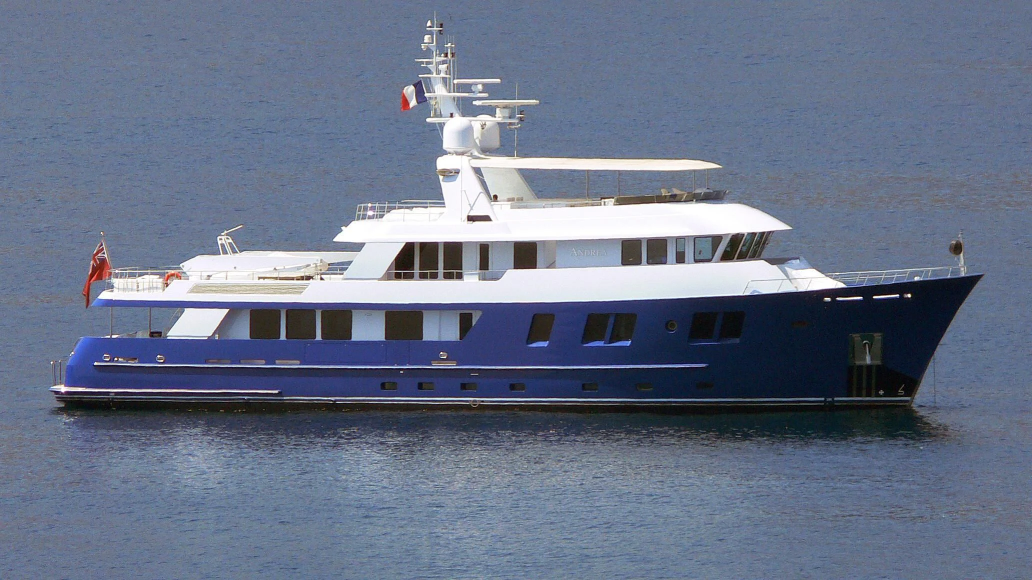 a large boat in the water aboard B5 Yacht for Sale