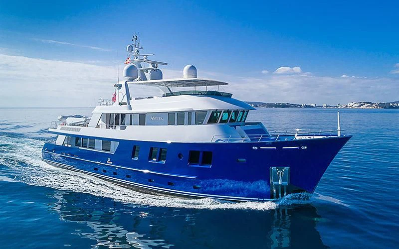a large boat in the water aboard B5 Yacht for Sale