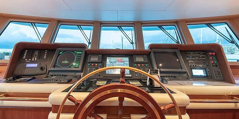 inside of a car aboard B5 Yacht for Sale