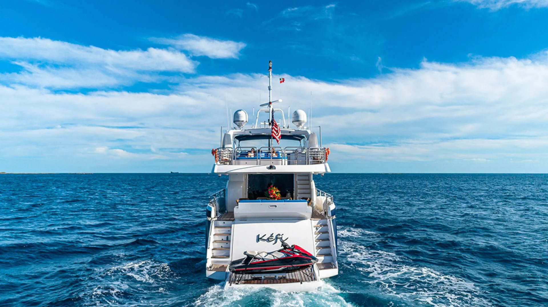 a boat in the water aboard KEFI Yacht for Charter