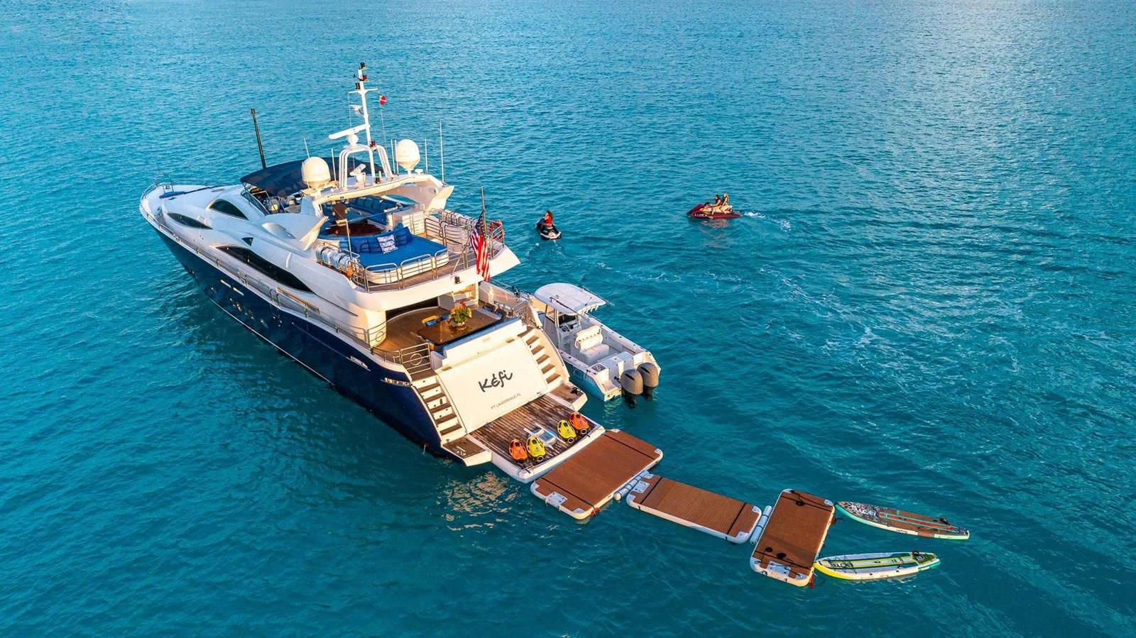 a boat in the water aboard KEFI Yacht for Charter