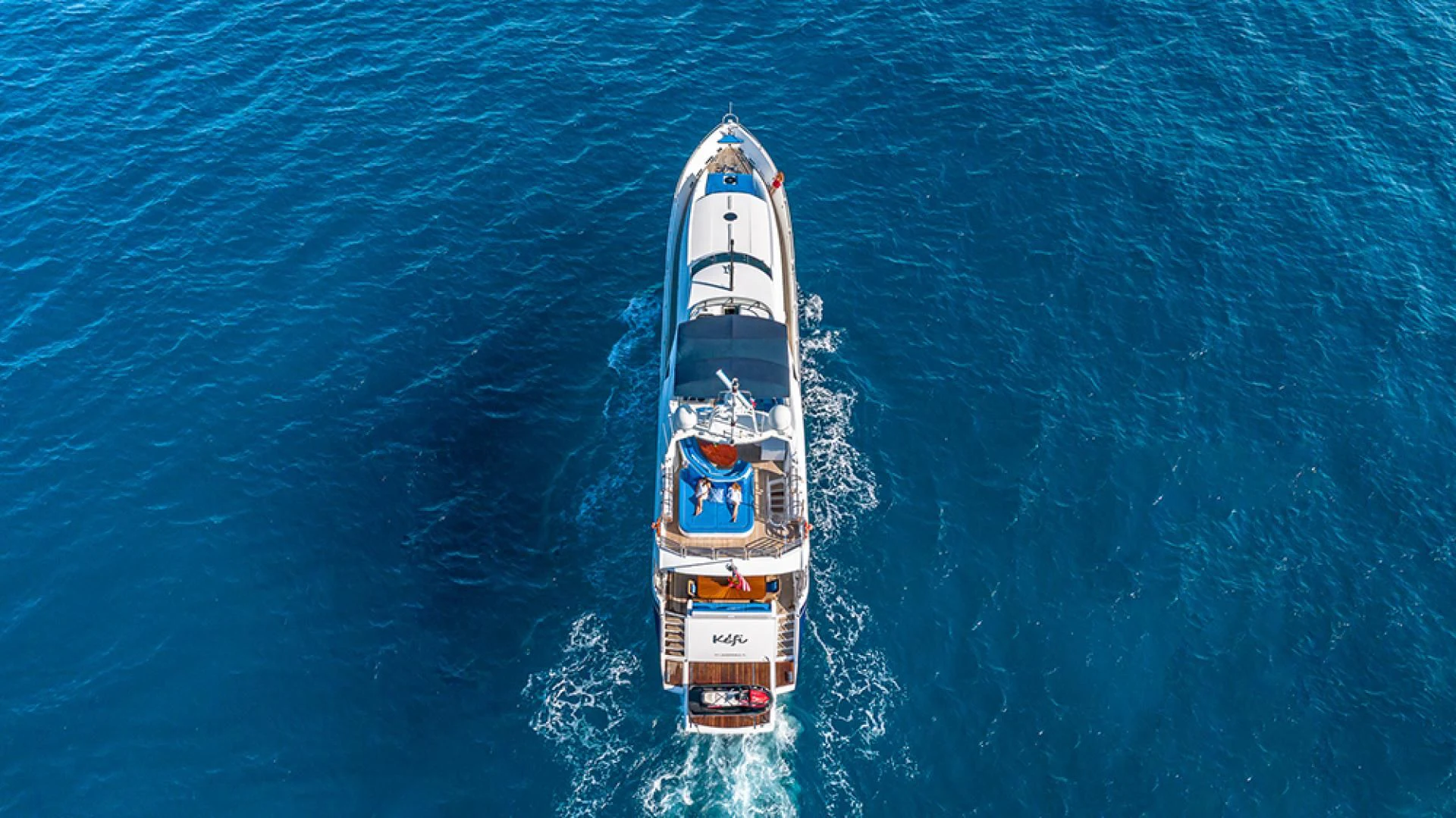 a boat in the water aboard KEFI Yacht for Charter