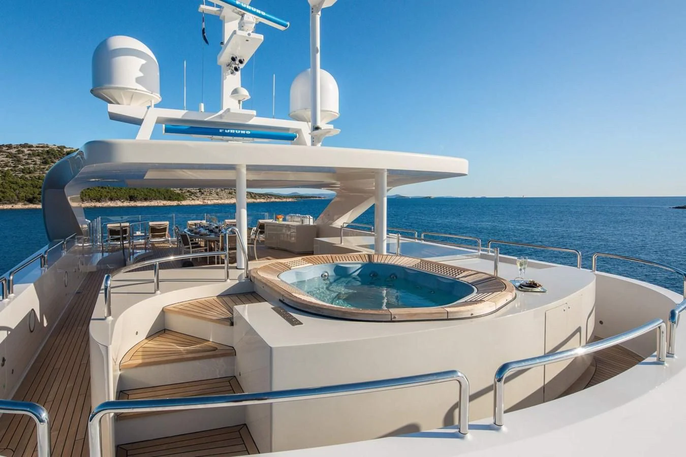 a boat on a body of water aboard LAMMOUCHE Yacht for Sale