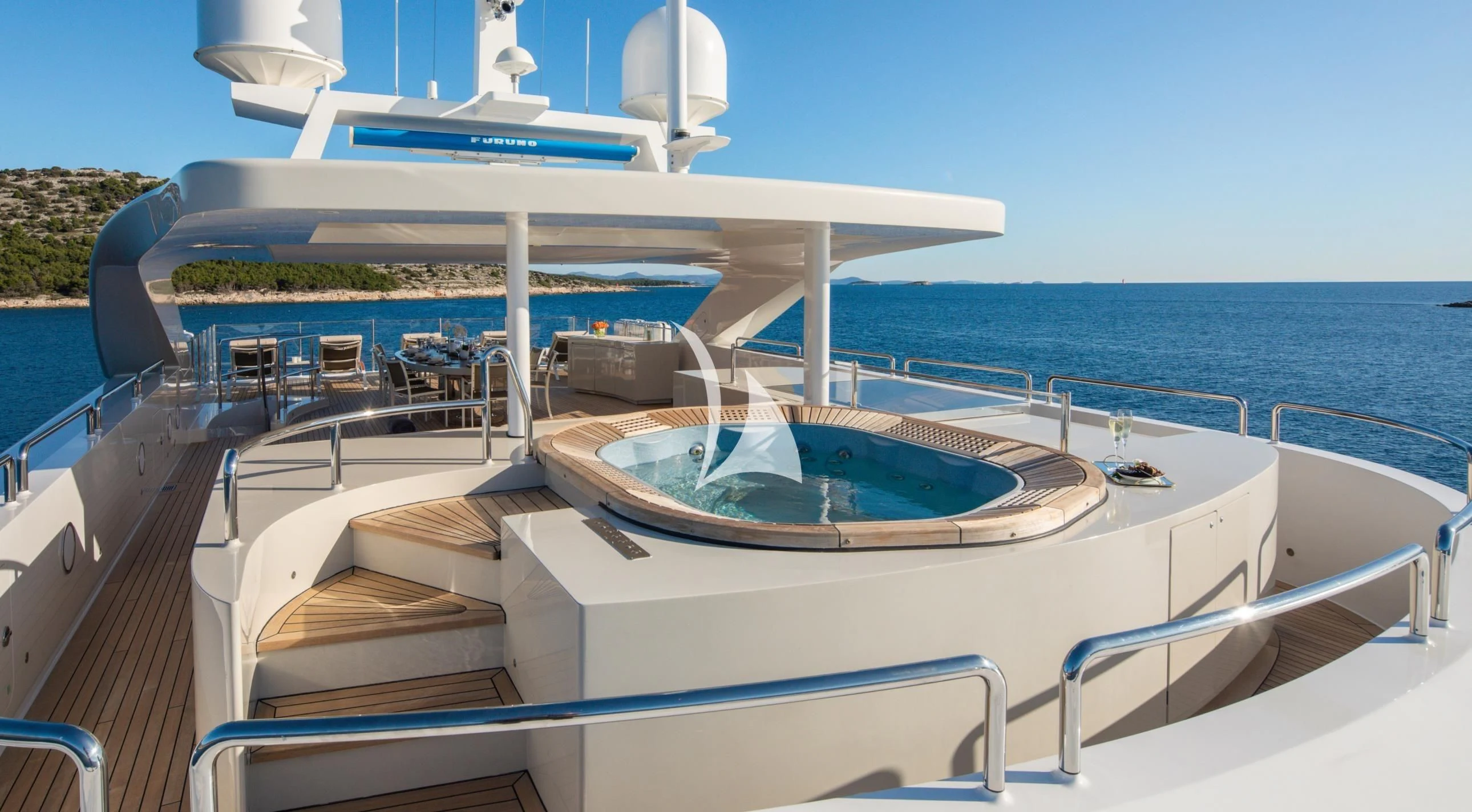 a boat on the water aboard LAMMOUCHE Yacht for Sale