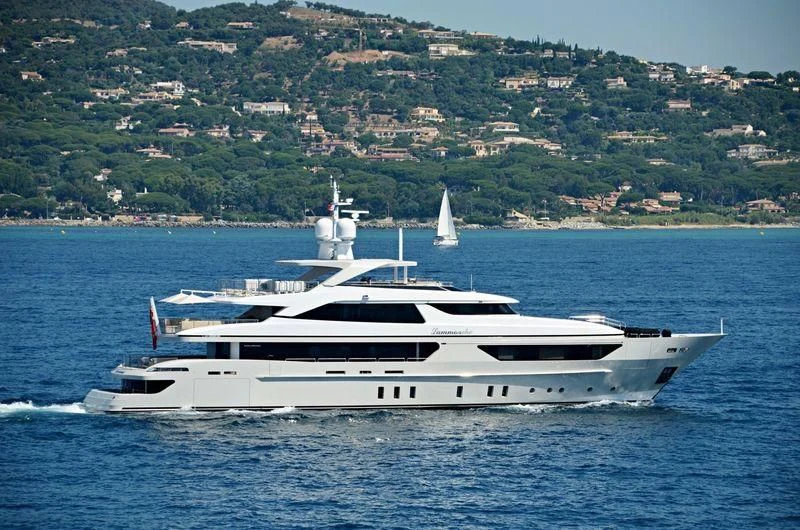 a boat on the water aboard LAMMOUCHE Yacht for Sale