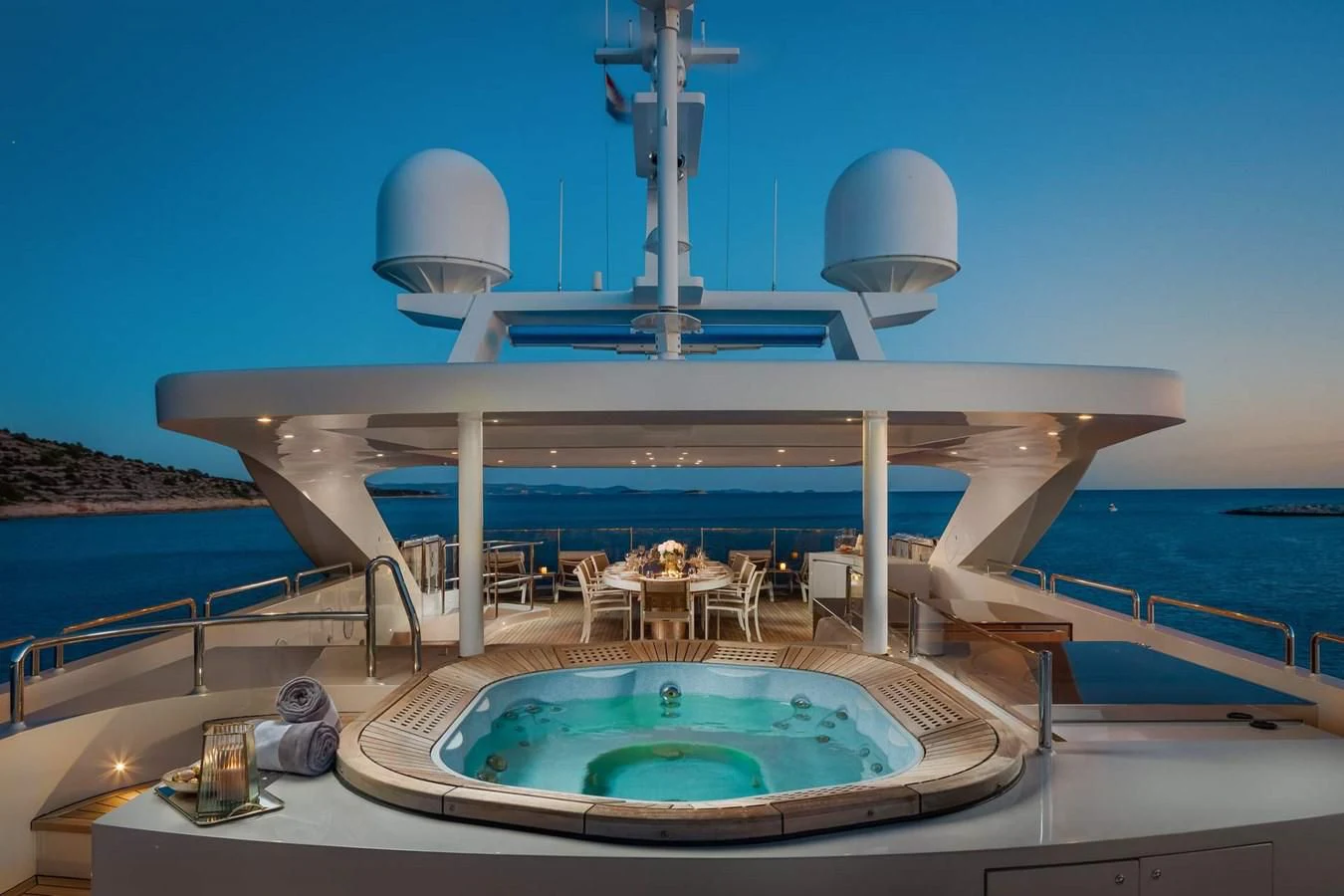 a pool on a boat aboard LAMMOUCHE Yacht for Sale