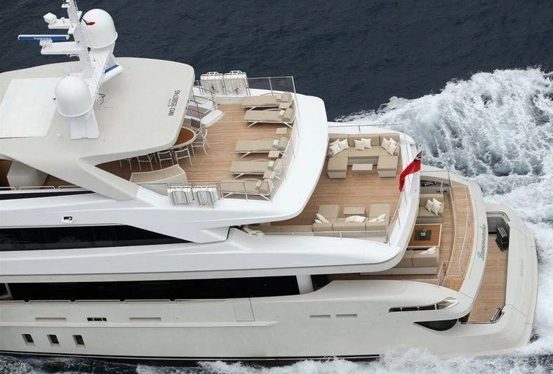 a model of a space ship aboard LAMMOUCHE Yacht for Sale