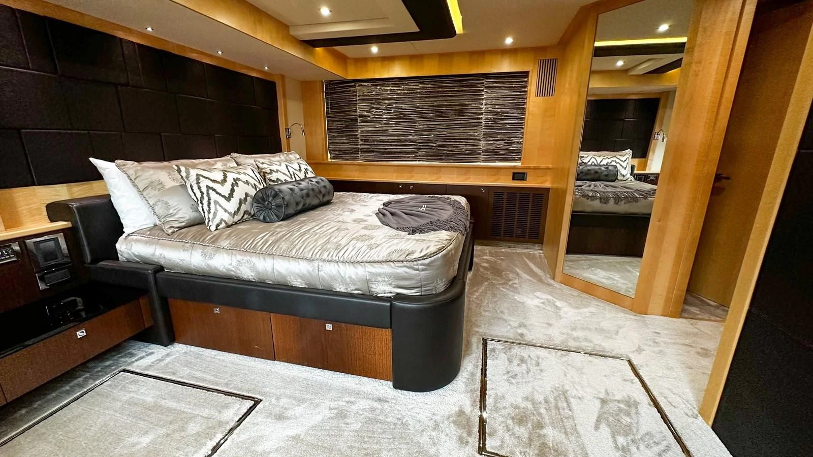 a bed in a room aboard FUNSEEKER Yacht for Sale