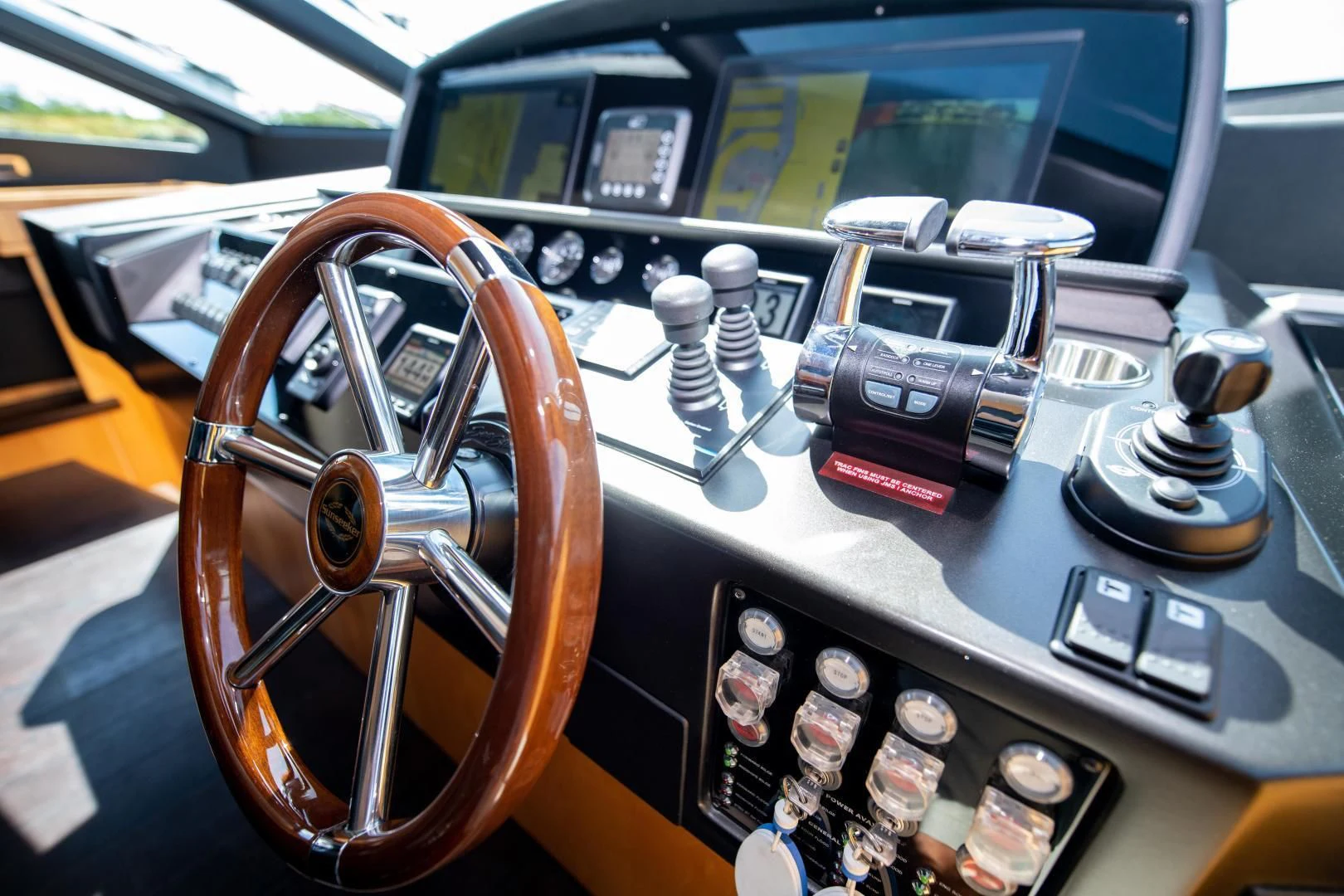 inside of a car aboard FUNSEEKER Yacht for Sale