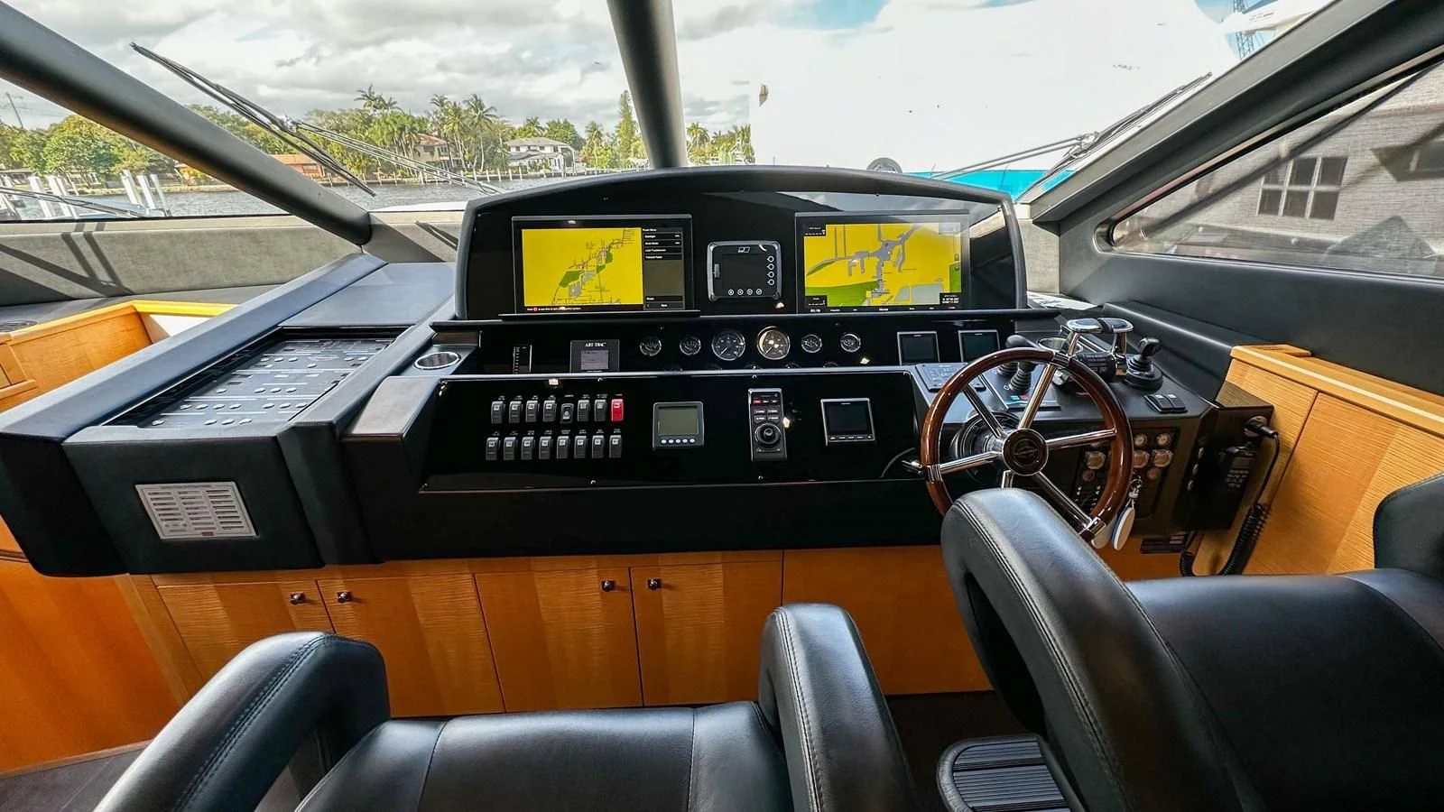 inside of a car aboard FUNSEEKER Yacht for Sale
