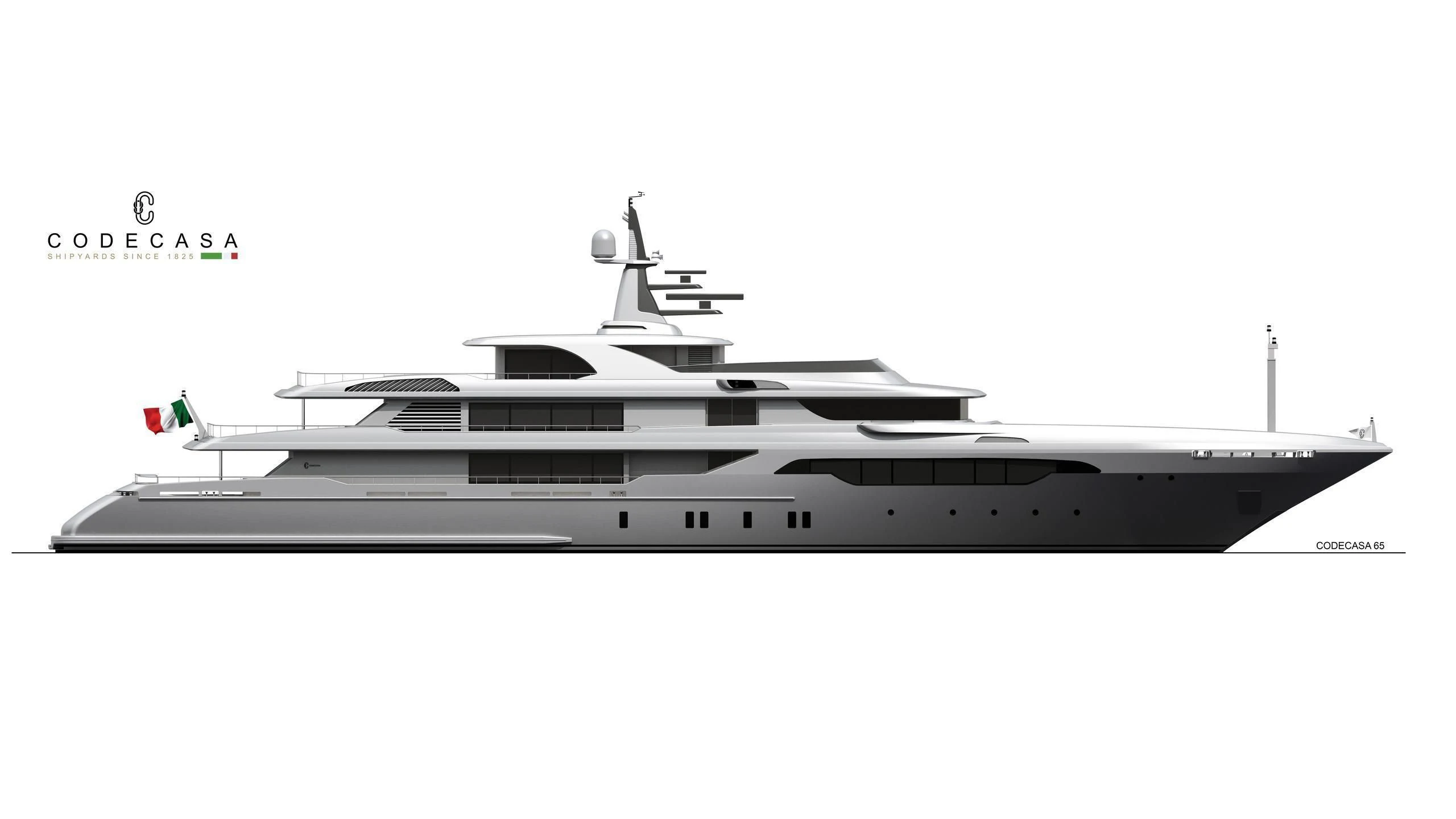 a large grey and white boat aboard REGINA D'ITALIA Yacht for Sale